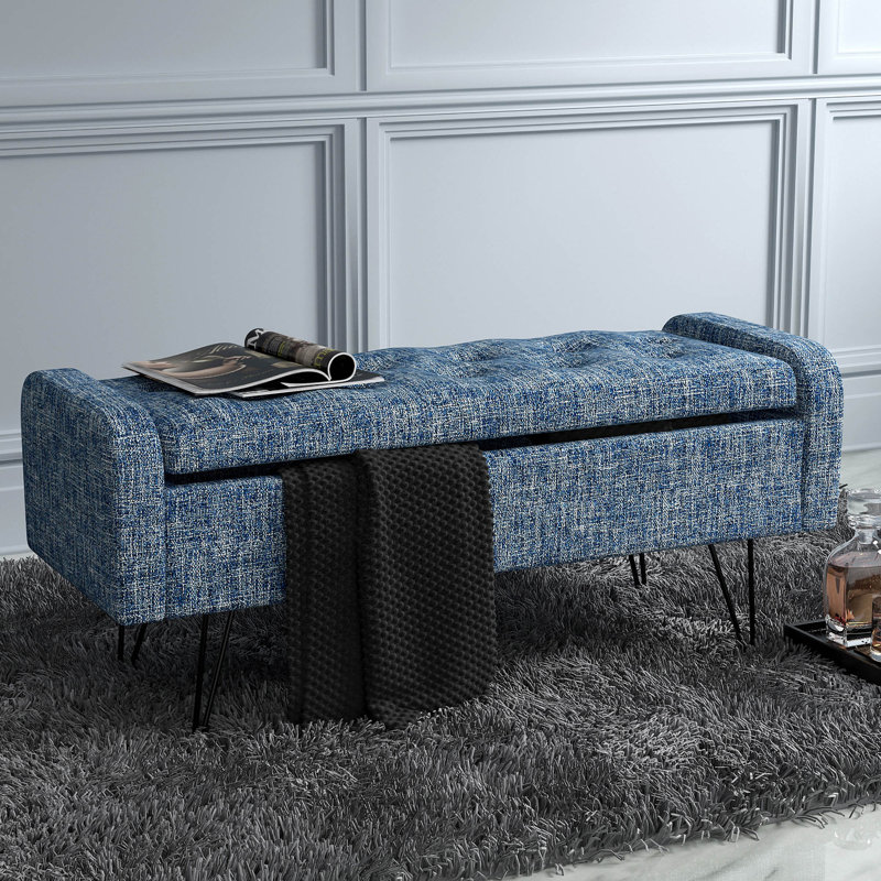 Ivy Bronx Che Upholstered Flip Top Storage Bench | Wayfair